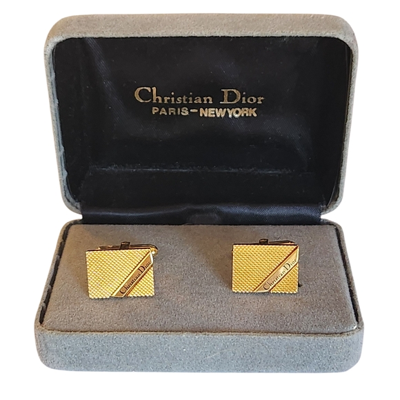 Dior Gold Cufflinks - Picture 1 of 7